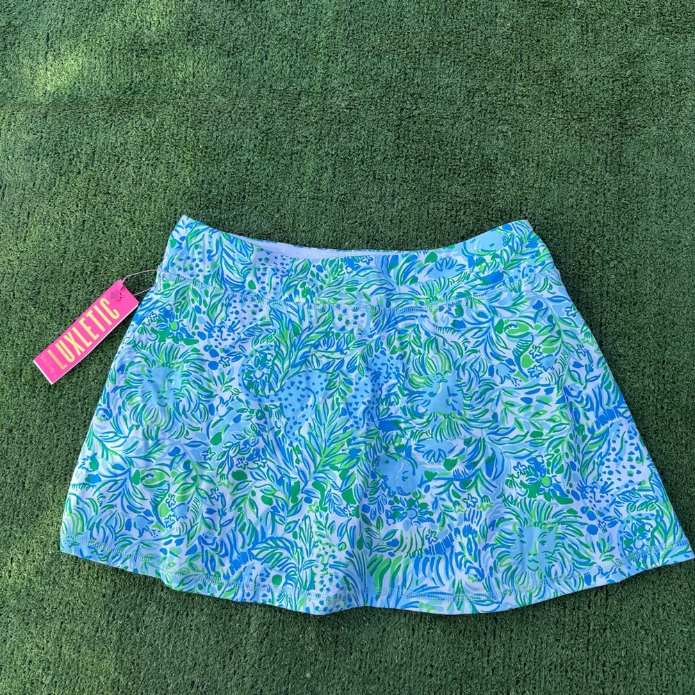 Lilly Pulitzer Luxletic blue/green Aila tennis skort UPF 50+ Size M - Picture 2 of 5